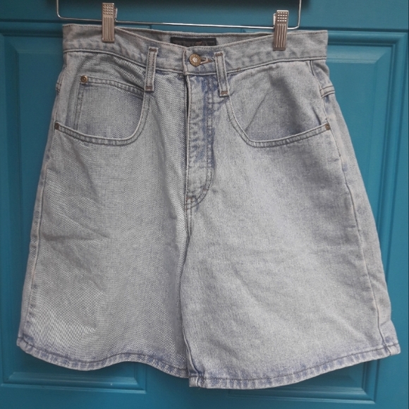 Vintage High Waisted Jean Shorts Slouch Curvy Retro 1980s VTG 90s Size 30W - Picture 10 of 16